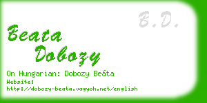 beata dobozy business card
