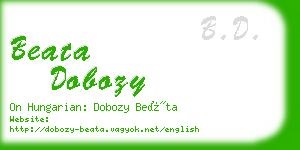 beata dobozy business card